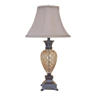 Uttermost Mid-Century Modern Style Bronze Crystal and Bronze Pineapple Table Lamp For Sale