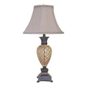 Uttermost Mid-Century Modern Style Bronze Crystal and Bronze Pineapple Table Lamp