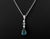 14k Topaz Diamond Pendant on Silver Necklace For Sale - Image 4 of 9