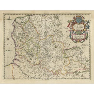 Antique Map of Artois in the North of France by Famous Mapmaker Blaeu, 1640 For Sale