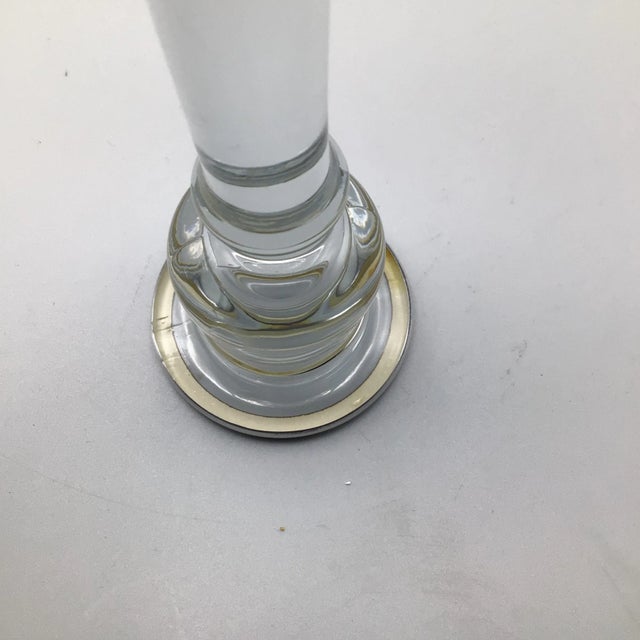 1930's Crystal Candles Holders With Silver Bands - A Pair For Sale - Image 9 of 13