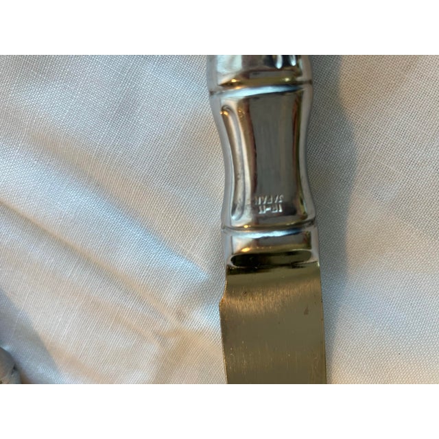1980s 1980s Supreme Stainless Steel Dinner Knives in Bamboo Pattern - Set of 8 For Sale - Image 5 of 9
