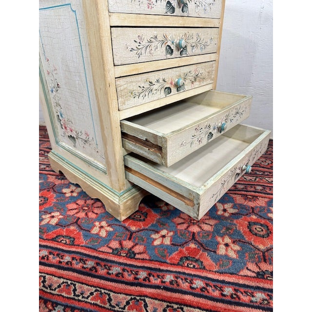 Wood 1990s Beautiful 5 Drawer Hand Painted Chest For Sale - Image 7 of 11