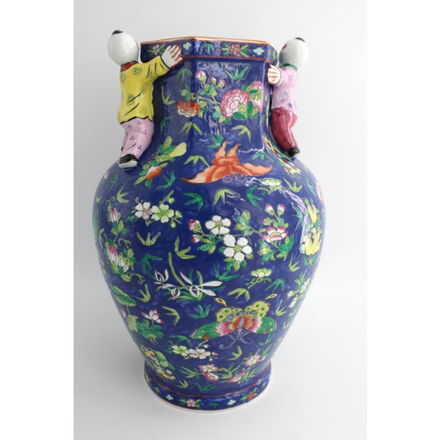 Ceramic Gorgeous Chinese Porcelain Fertility Vase, Large 14", Early 20th Century For Sale - Image 7 of 13