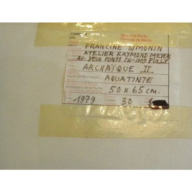 1970s Set of Original Signed Mid Century Abstract Paintings by Francine Simonin For Sale - Image 5 of 12