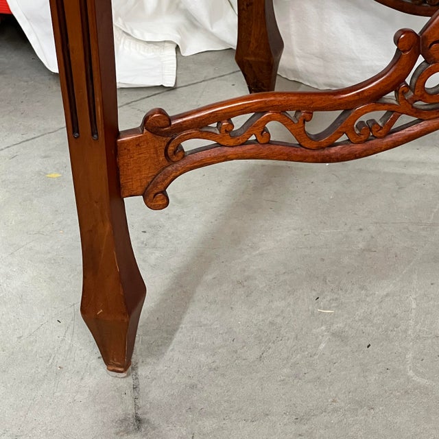 Chippendale Style Tea Table W/ Serpentine Fretwork Gallery For Sale - Image 10 of 12
