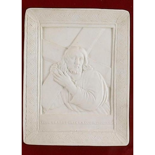 Antique Intaglios Christ and Archangel Gabriel Florentine Frames by Aeg, 1800s, Set of 2 For Sale - Image 3 of 12