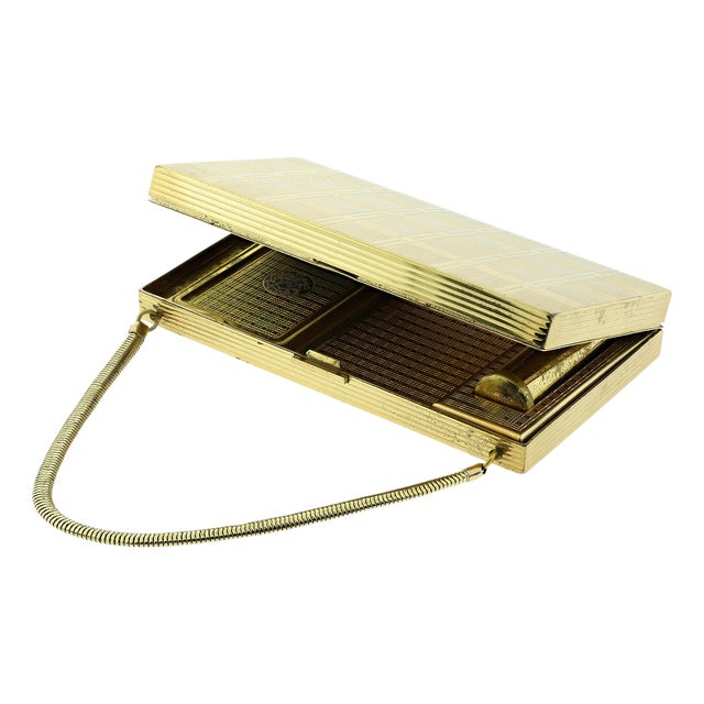 1950s Mid-Century Evans Wristlet Compact Vanity Kit and Cigarette Case For Sale