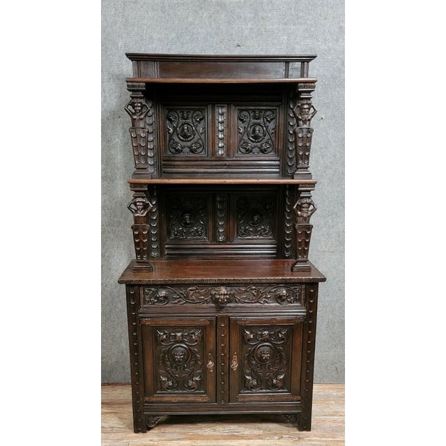 Brown Neo-Gothic Renaissance Style Cabinet in Wood, 19th Century For Sale - Image 8 of 8