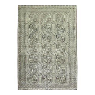 Zabihi Collection Vintage Ersari Tribal Room Size Rug in Gray and Brown For Sale