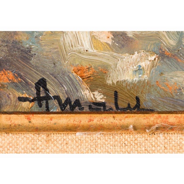 Albert Malet, French Post Impressionist Oil Painting Albert Malet Landscape With Man Fishing For Sale - Image 4 of 11