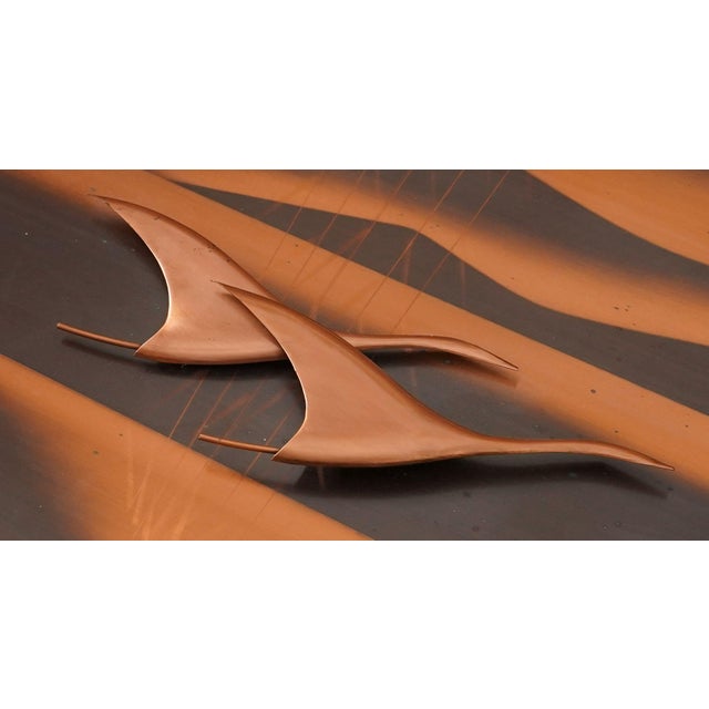 Mid-Century Modern Large Mid-Century Copper Wall Panel with Flying Birds and Sun, 1950s For Sale - Image 3 of 10