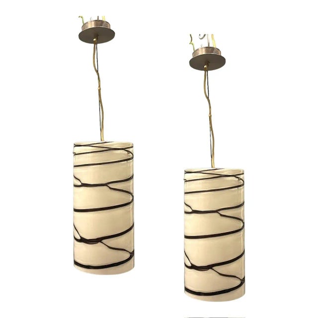 Black Murano Glass Pendants, 1980s, Set of 2 For Sale - Image 8 of 8