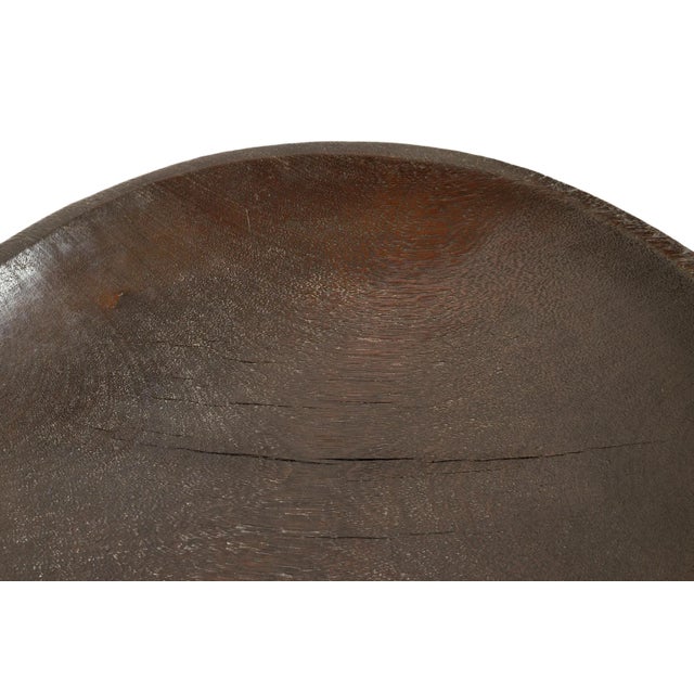 Wood Large Antique Primitive Camping Wood Bowl For Sale - Image 7 of 9