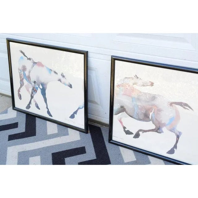 1980s Carol Grigg Painted Ponies Framed Lithograph Prints - A Pair For Sale - Image 9 of 10