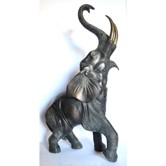 Large Bronze Elephant 29"h For Sale - Image 4 of 7