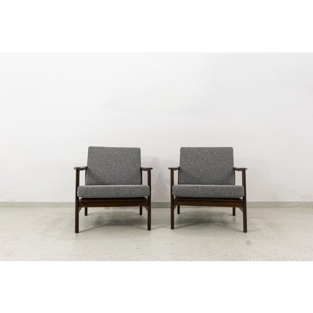 Mid-Century Modern Mid-Century Club Chairs attributed to Zenon Bączyk, Poland, 1960s, Set of 2, Set of 2 For Sale - Image 3 of 13