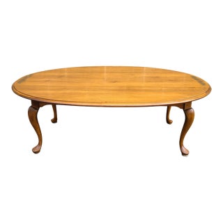 L Hitchcock Traditional Queen Anne Stenciled Harvest Maple Drop Leaf Coffee Table For Sale