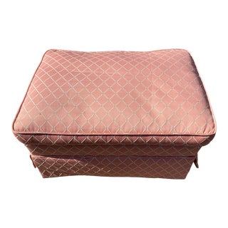 1970s Pink Dorothy Draper Style Skirted Ottoman For Sale