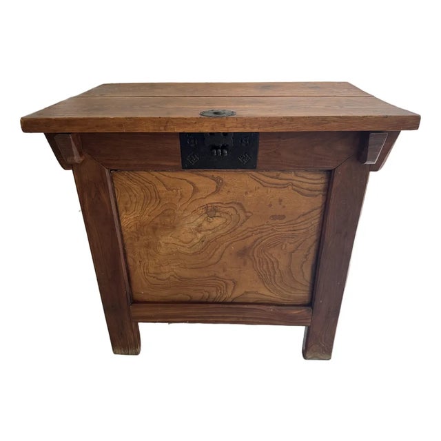 Late 19th Century Traditional Korean Duiju Rice Chest - Solid Wood and Iron Hardware For Sale