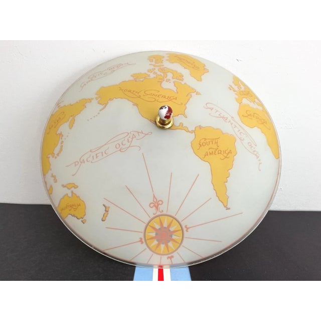 Mid Century World Map Flush Light For Sale - Image 11 of 18