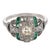 Art Deco 1930s Art Deco Diamond Emerald Onyx Platinum Ring, Size 6 For Sale - Image 3 of 6