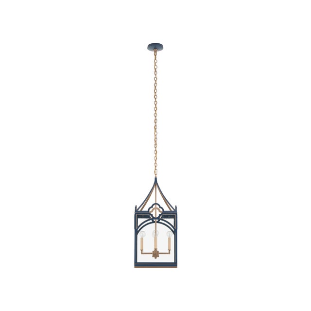 Chelsea House Inc Quatrefoil Lantern - Navy For Sale - Image 4 of 7