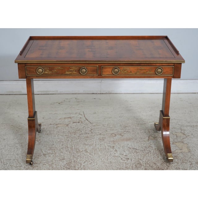 Age: Approx. 30 Years Old Details: Brass Capped Feet & Casters Gallery Top Dovetailed Drawer Construction High Quality...