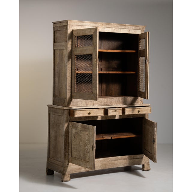19th Century Oak Cabinet with Mesh Doors For Sale - Image 13 of 13