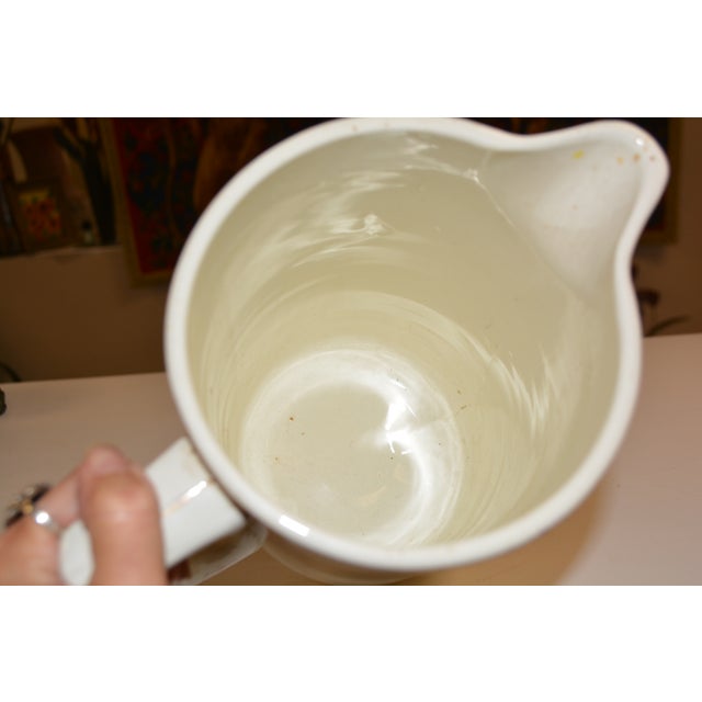 1920s Vintage Nouvelles Usines Du Nord St. Amand France Ceramic Vibrant Floral Wash Basin & Ewer W/ Soap Dish For Sale - Image 5 of 18