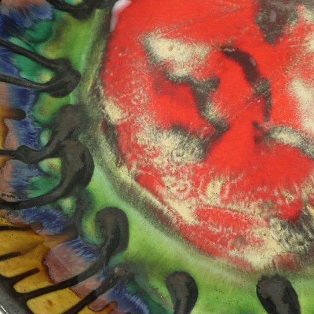 Large Droplet Glazed Ceramic Fruit Bowl or Wall Decoration, 1960s For Sale - Image 12 of 14