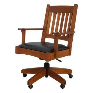 Stickley Arts & Crafts Mission Oak Office Chair For Sale