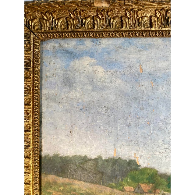 Early 20th Century Vintage, French Riverscape Oil Painting on Board, Framed For Sale - Image 5 of 7