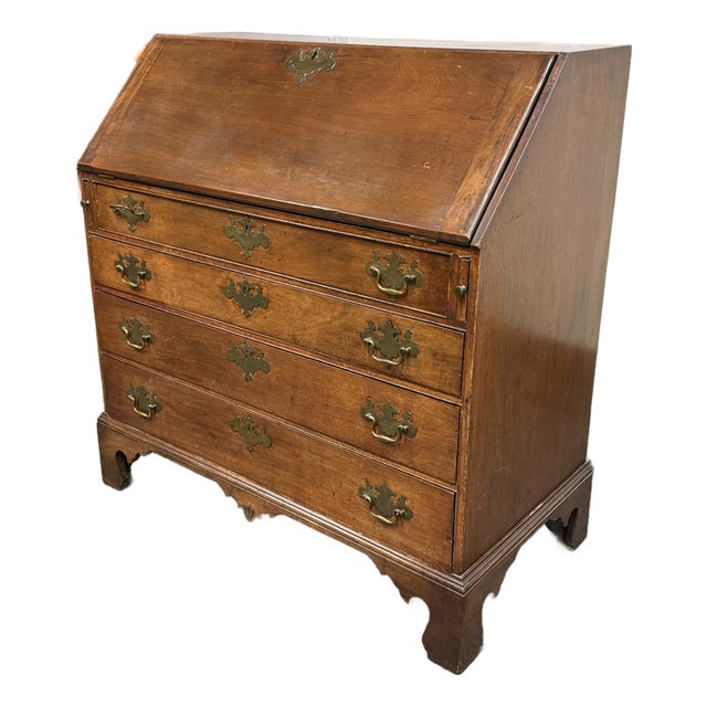 Chippendale Style Drop Front Secretary Desk, Antique For Sale