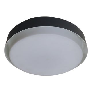 Mid-Century Opal Glass Flush Mount Lamp with Glass by Glashütte Limburg, 1960s For Sale