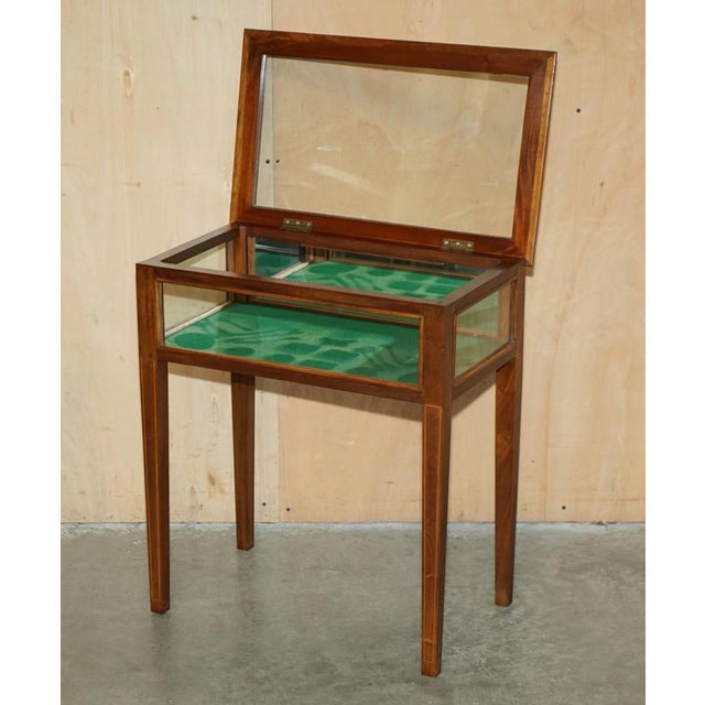 Antique Edwardian Hardwood Glass Display Table, 1910 For Sale - Image 9 of 15