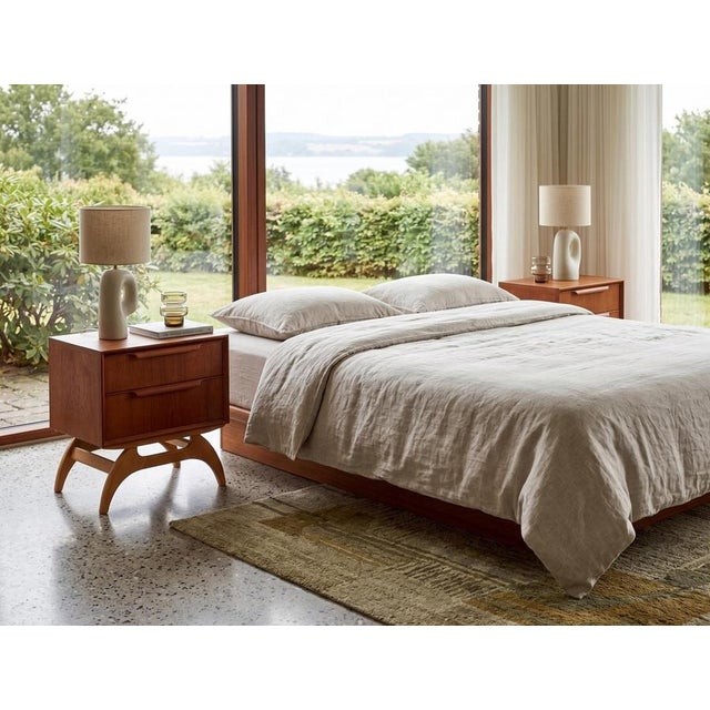 Teak Bedside Tables with Oak Frame, Denmark, 1960s, Set of 2 For Sale - Image 3 of 13