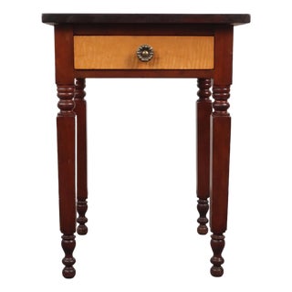 Sheraton Wooden One Drawer Side Table For Sale