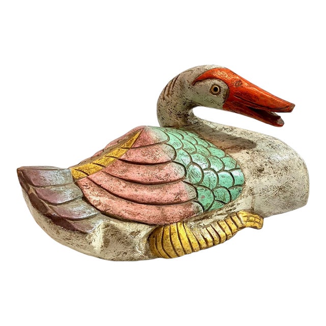 Goose Carving Whimsical & Colorful For Sale