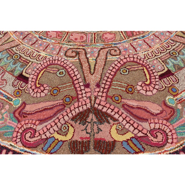 Antique American Hooked Rug With Intricate Medallion 8'1 X 10'4 For Sale In Atlanta - Image 6 of 10