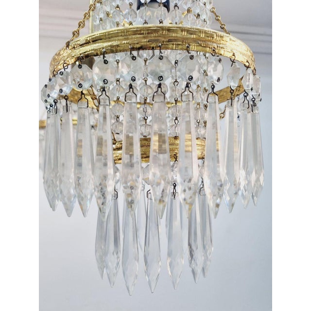 Vintage Crystal Chandelier For Sale - Image 4 of 8