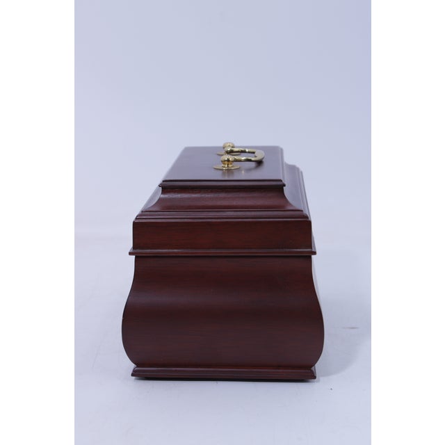 Virginia Metalcrafters Mahogany Rectangular Tea Caddy Jewelry Box For Sale - Image 12 of 14