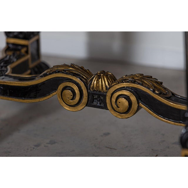 Set of 19th Century French Ebonised & Gilt Velvet Stools, 1870 For Sale - Image 9 of 15