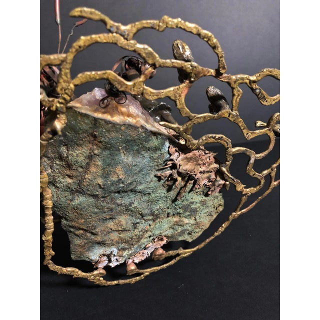 Late 20th Century Ron Bertocchi Bronze and Amethyst Sculpture of Young Girl and Tree For Sale - Image 11 of 11