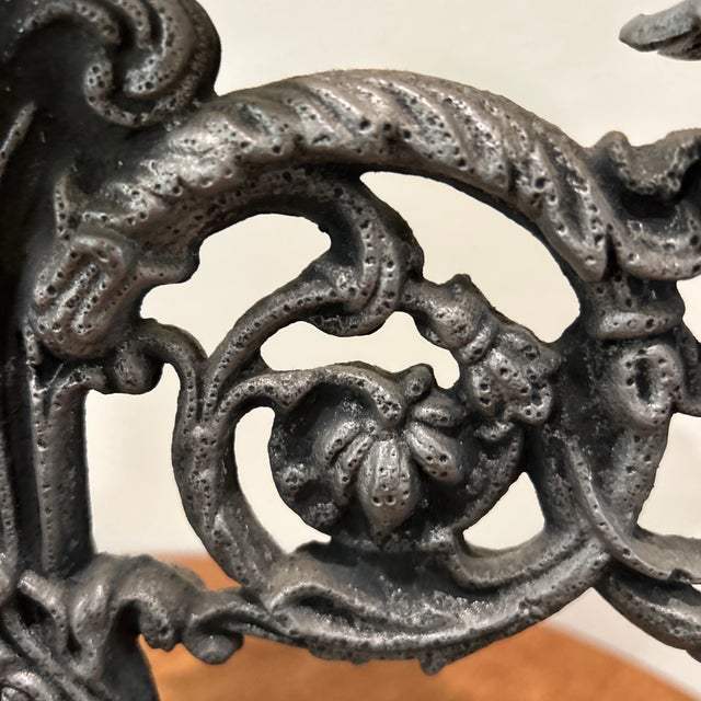 Vintage Art Nouveau Triple French Gothic Candelabra Candle Holder For Sale In Chicago - Image 6 of 12