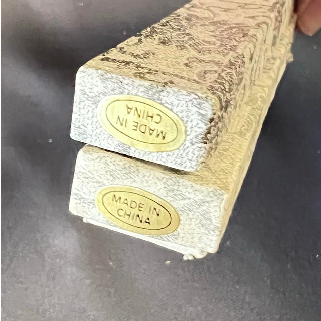 Vintage Chinese Jade 4 Chopsticks Set in Original Boxes, Mid Century - 2 Pairs For Sale - Image 4 of 7