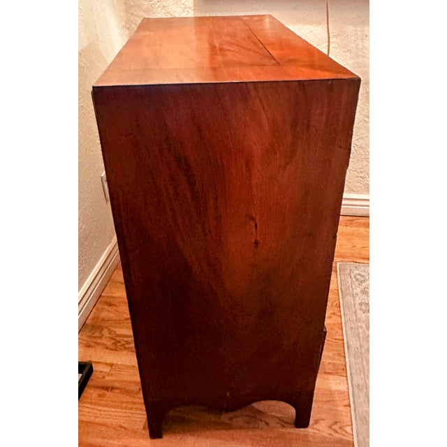 Brown Antique British Mahogany and Walnut Inlaid Chest of Drawers For Sale - Image 8 of 18