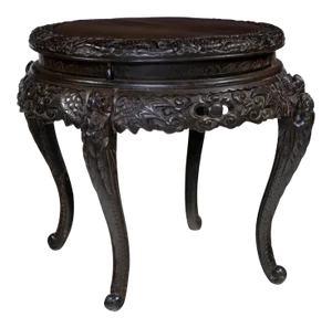 Large Antique Japanese Meiji Period Carved Flying Dragon Center Table