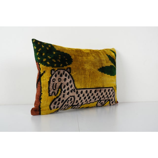 Decorative Throw Velvet Ikat Pillow -Luxurious cushion cover of handloomed ikat fabric -Insert is NOT included -Ikat is an...