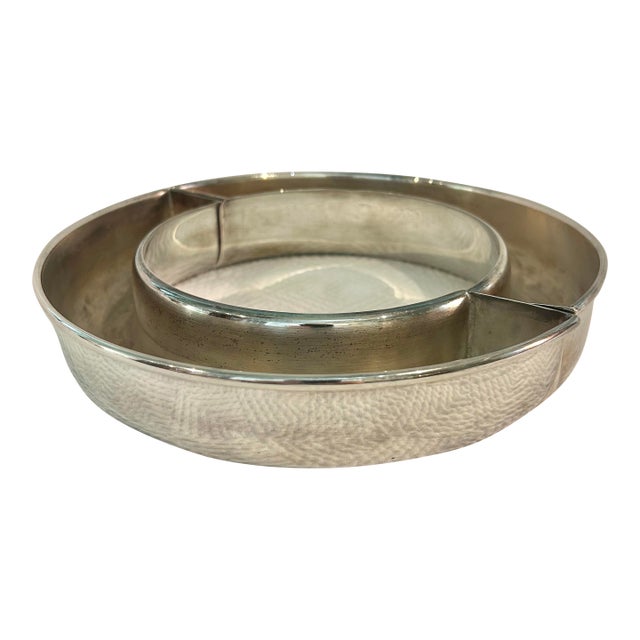 1959 Eugen Ferner German Modernist Silverplate Floral Centerpiece Ring For Sale